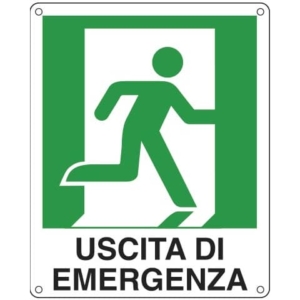 Cartello sicurezza 25x31 cm. Cartelli Segnalatori "Uscita di emergenza destra" E20106X-0