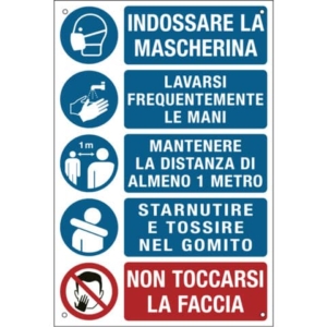 Cartello informativo 20x30 cm Cartelli Segnalatori "Prescrizioni per i lavoratori per prevenire il contagio"-0