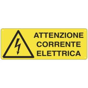 Cartello di pericolo 35x12,5 cm Cartelli Segnalatori "Attenzione corrente elettrica" - E1743K-0