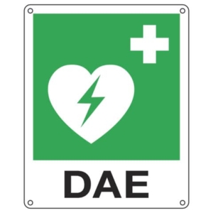 Cartello d'emergenza 25x31 cm Cartelli Segnalatori "Defibrillatore d'emergenza''-0