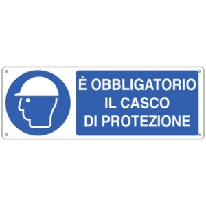 Cartello d'obbligo 35x12,5 cm Cartelli Segnalatori "E' obbligatorio indossare il casco" - E1902K-0