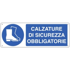 Cartello d'obbligo 35x12,5 cm Cartelli Segnalatori "Calzature di sicurezza''-0