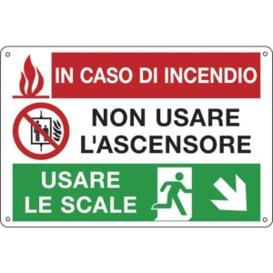 Cartello informativo 30x20 cm Cartelli Segnalatori "Non usare l'ascensore, discesa a destra" - E3537-0