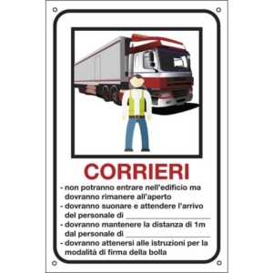 Cartello informativo 20x30 cm Cartelli Segnalatori "Corrieri, personalizzabile''-0