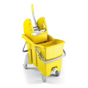 Carrello per pulizie TTS Action Pro Tec - 30 litri + 30 litri - Giallo-0