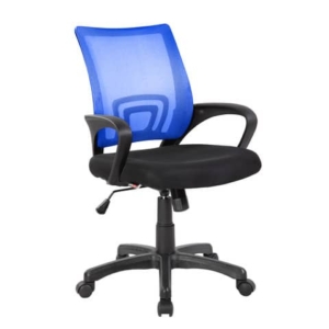 Sedia operativa con braccioli Serena Group St. Louis schienale in rete Blu - rivestimento tessuto Nero - E8085MB-0