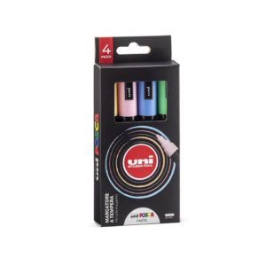 Pennarelli Uniposca a tempera punta tonda 1,8-2,5 mm assortiti pastello (conf.4 pz)-0