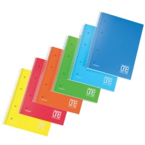 Blocco spiralato forato A4 80 g/m² copertina in PPL - 80+1 fogli One Color quadretto 4M-0