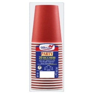 Bicchieri carta WD 250ml Dopla Green Rosso (conf.20)-0