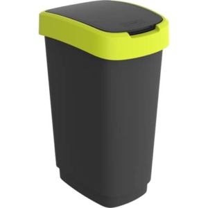 Cestino con coperchio basculante Rotho Twist - 40,1x29,8x60,2 cm - 50 litri - horizon blu-0