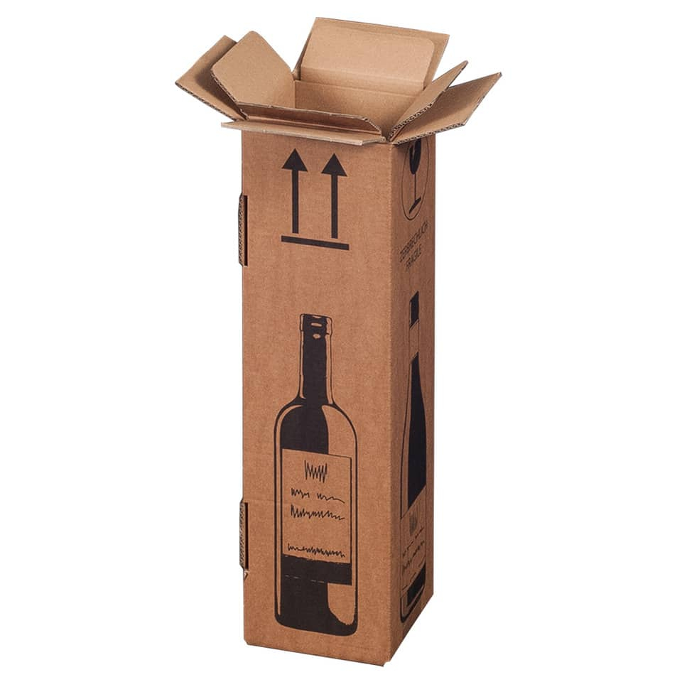Scatole per bottiglie Wine Pack Bong una bottiglia - 10,5x10,5x42 cm (conf.20)-185966 - Loveoffice