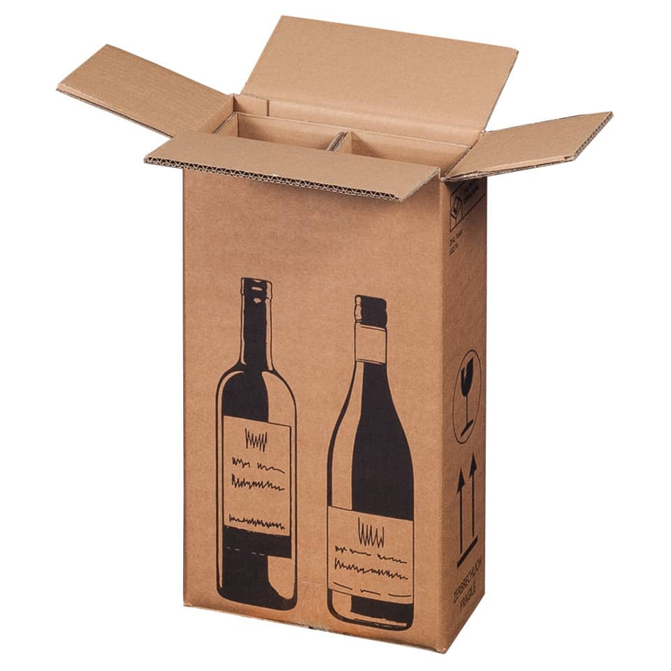 Scatole per bottiglie Wine Pack Bong due bottiglie - 20,4x10,5x36,8 cm (conf.10)-185965 - Loveoffice