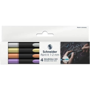 Astuccio pennarelli Metallic Liner Paint-it Schneider assortiti - tratto 1-2 mm (conf.4)-0
