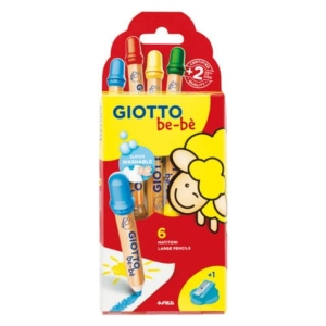 Matitoni in colori assortiti + appuntamatitone - Giotto Bebè assortiti (conf.6)-0