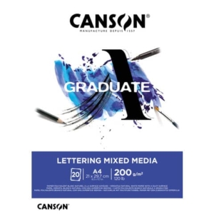 Blocco GRADUATE Lettering Mixed Media A4 20 fogli - 200 g/m² Canson Bianco C31250P028-0