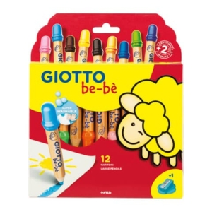 Matitoni in colori assortiti + appuntamatitone - Giotto Bebè assortiti (conf.12)-0