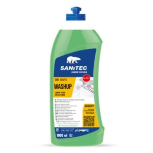 Detergente liquido al profumo di limone Verde per stoviglie Washup Sanitec 1000 ml-0