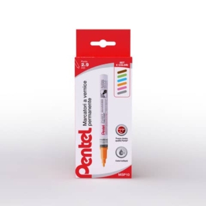 Pennarelli a vernice indelebili punta 2,9 mm - Pentel colori assortiti speciali (conf.6)-0
