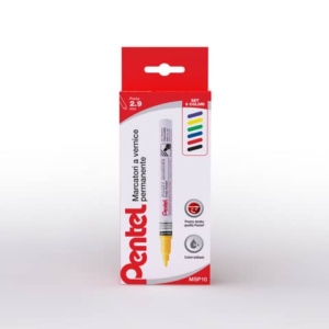 Pennarelli a vernice indelebili punta 2,9 mm - Pentel colori assortiti base (conf.6)-0