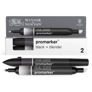 Set pennarello Promarker Nero doppia punta + pennarello blender Winsor&Newton-0