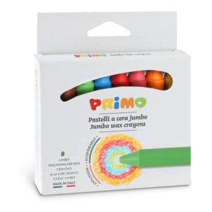 Pastelli a cera Jumbo alta resistenza confezione 8 colori nudi Primo assortiti-0