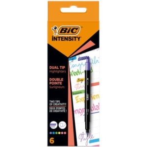 Evidenziatori con Fineliner BIC Intensity Dual Tip - assortiti (conf.6)-0