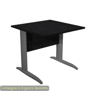 Scrivania piano Nero venato frassino 80x80xh.72 cm gamba a L in metallo Antracite opaco Presto - 001K2/8/AF-0