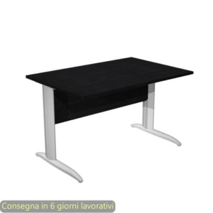 Scrivania piano Nero venato frassino 120x80xh.72 cm gamba a L metallo Grigio alluminio Presto Artexport - 004K2/8/AA-0