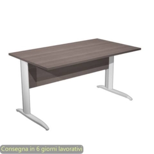 Scrivania piano Frassino toscano 140x80xh.72 cm gamba a L in metallo Bianco opaco Presto Artexport 002K2/F/AN-0