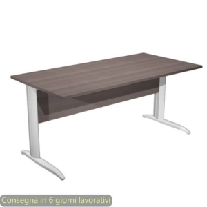 Scrivania piano Frassino toscano 160x80xh.72 cm gamba a L metallo Grigio alluminio Presto Artexport - 003K2/F/AA-0