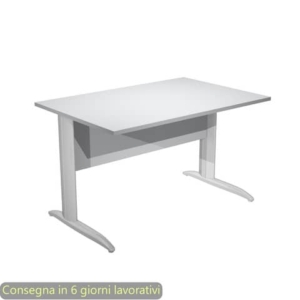 Scrivania piano Grigio 120x80xh.72 cm gamba a L in metallo effetto cromato linea Presto Artexport - 004K2/9/AR-0