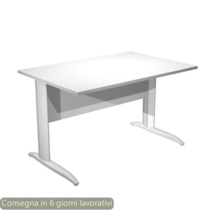 Scrivania piano Bianco 120x80xh.72 cm gamba a L in metallo Bianco opaco linea Presto Artexport - 004K2/3/AN-0