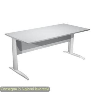 Scrivania piano Grigio 160x80xh.72 cm gamba a L in metallo Grigio alluminio linea Presto Artexport - 003K2/9/AA-0