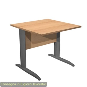 Scrivania piano Faggio 80x80xh.72 cm gamba a L in metallo Antracite opaco linea Presto Artexport - 001K2/6/AF-0