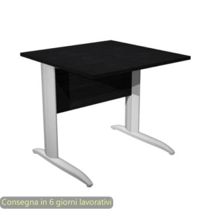 Scrivania piano Nero venato frassino 80x80xh.72 cm gamba a L metallo Grigio alluminio Presto Artexport - 001K2/8/AA-0
