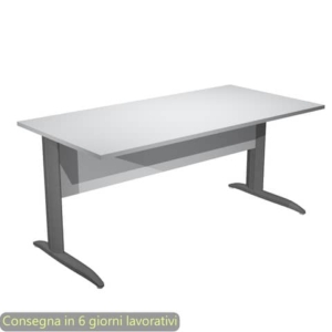Scrivania piano Grigio 160x80xh.72 cm gamba a L in metallo Antracite opaco linea Presto Artexport - 003K2/9/AF-0