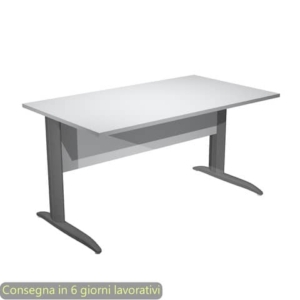 Scrivania piano Grigio 140x80xh.72 cm gamba a L in metallo Antracite opaco linea Presto Artexport - 002K2/9/AF-0