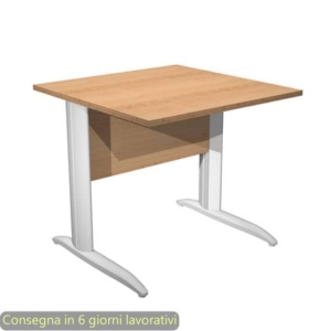 Scrivania piano Faggio 80x80xh.72 cm gamba a L in metallo Bianco opaco linea Presto Artexport - 001K2/6/AN-0
