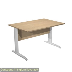 Scrivania piano Rovere 120x80xh.72 cm gamba a L in metallo effetto cromato linea Presto Artexport - 004K2/C/AR-0