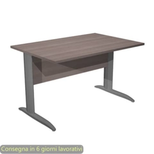 Scrivania piano Frassino toscano 120x80xh.72 cm gamba a L in metallo Antracite opaco Presto - 004K2/F/AF-0