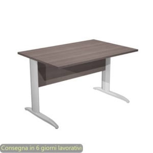 Scrivania piano Frassino toscano 120x80xh.72 cm gamba a L in metallo effetto cromato Presto - 004K2/F/AR-0