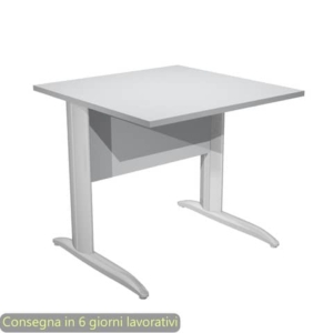 Scrivania piano Grigio 80x80xh.72 cm gamba a L in metallo effetto cromato linea Presto Artexport - 001K2/9/AR-0