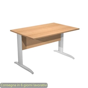 Scrivania piano Faggio 120x80xh.72 cm gamba a L in metallo effetto cromato linea Presto Artexport - 004K2/6/AR-0