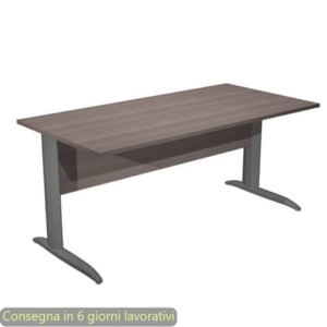 Scrivania piano Frassino toscano 160x80xh.72 cm gamba a L in metallo Antracite opaco Presto - 003K2/F/AF-0