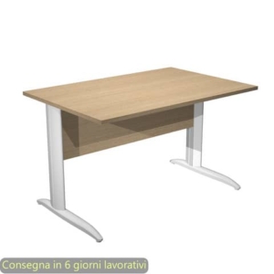 Scrivania piano Rovere 120x80xh.72 cm gamba a L in metallo Bianco opaco linea Presto Artexport - 004K2/C/AN-0