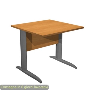 Scrivania piano Noce chiaro 80x80xh.72 cm gamba a L in metallo Antracite opaco linea Presto Artexport - 001K2/4/AF-0