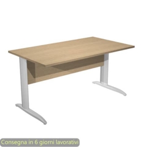 Scrivania piano Rovere 140x80xh.72 cm gamba a L in metallo effetto cromato linea Presto Artexport - 002K2/C/AR-0