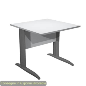 Scrivania piano Grigio 80x80xh.72 cm gamba a L in metallo Antracite opaco linea Presto Artexport - 001K2/9/AF-0