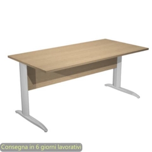 Scrivania piano Rovere 160x80xh.72 cm gamba a L in metallo effetto cromato linea Presto Artexport - 003K2/C/AR-0