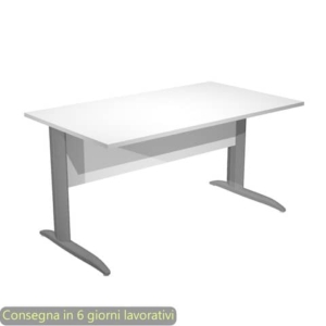 Scrivania piano Bianco 140x80xh.72 cm gamba a L in metallo Antracite opaco linea Presto Artexport - 002K2/3/AF-0